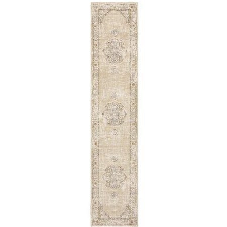 Oriental Weavers 2 ft. 3 in. x 8 ft. Andorra 303D0 Indoor Runner Area RugBeige A303D0068253ST